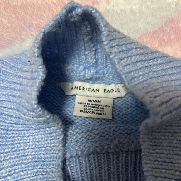 Blue and Beige Sweater with Cartoon Design - Picture 2 of 4